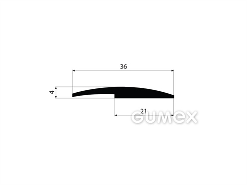 Gumový profil tvarový, 4x36mm, 70°ShA, EPDM, -40°C/+100°C, čierny